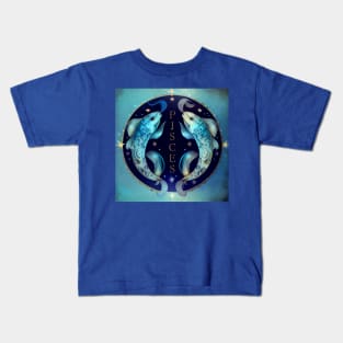 Zodiac Sign PISCES - Fantasy Illustration of astrology Pisces Kids T-Shirt